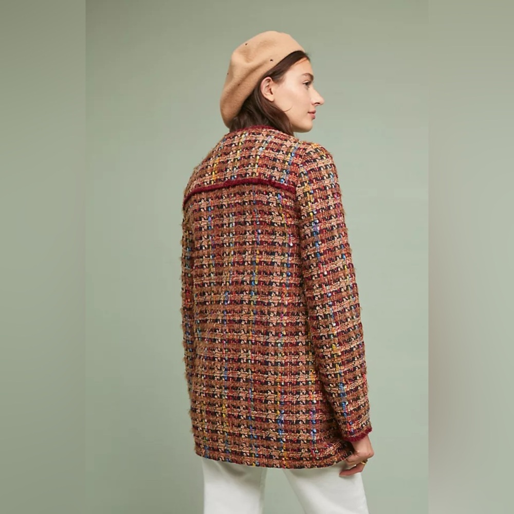 🔥🔥🔥Anthropologie Harlequin Tweed Blazer Jacket - Picture 4 of 16